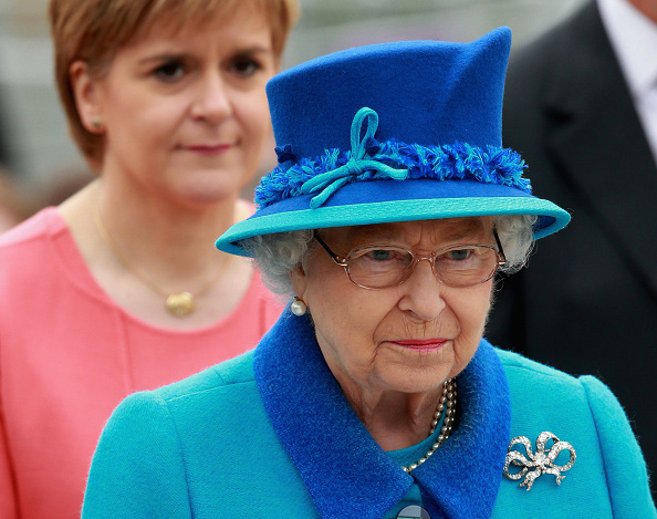 Queen Elizabeth II and First Minister of Scotland Nicola Sturgeon at the opening of the Borders Railway at Tweedbank Station in Tweedbank, Scotland.