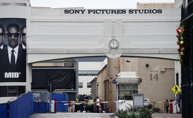 The entrance of Sony Pictures Studios in Culver City, California is seen December 16, 2014.  "Guardians of Peace" hackers invoked the 9/11 attacks in their most chilling threat yet against Sony Pictures, warning the Hollywood studio not to release a film which has angered North Korea. 