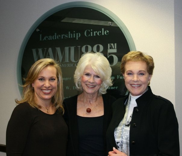 Julie Andrews, right, and her daughter Emma Walton Hamilton visited WAMU's studios in 2009.