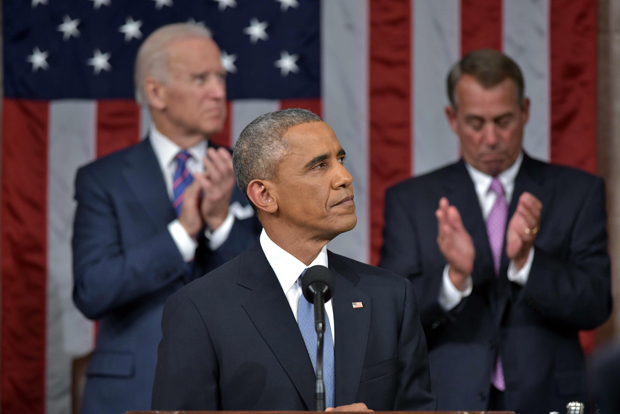 President Barack Obama arrives for the State of the Union address on January 20, 2015 in the House Chamber of the U.S. Capitol in Washington, DC.
