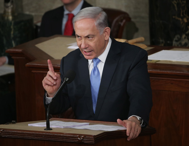 Israeli Prime Minister Benjamin Netanyahu speaks about Iran during a joint meeting of the United States Congress in the House chamber at the U.S. Capitol March 3, 2015 in Washington, D.C. 