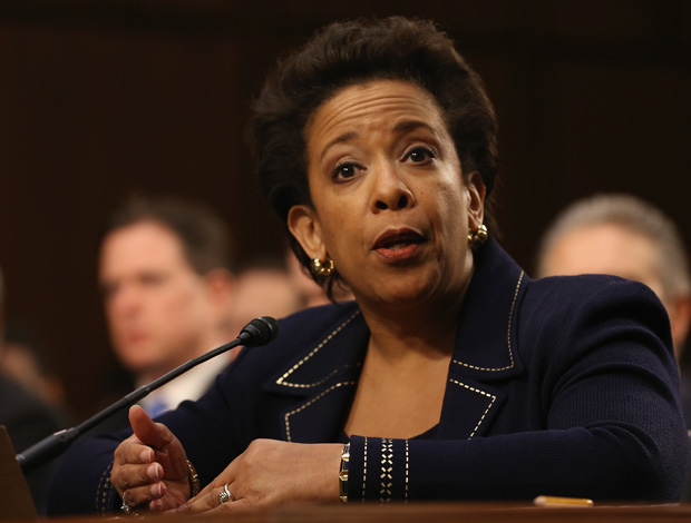 Loretta Lynch, the U.S. Attorney for the Eastern District of New York, testifies Jan. 28 before the Senate Judiciary Committee on Capitol Hill in Washington, D.C.