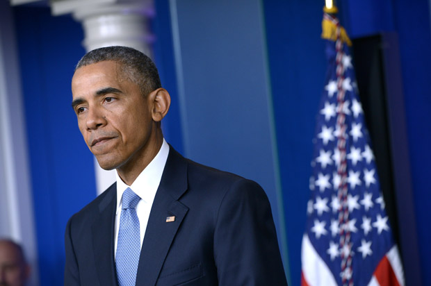 President Barack Obama speaks April 23 about hostages killed in a CIA drone strike during a press conference in the  White House in Washington, D.C. 