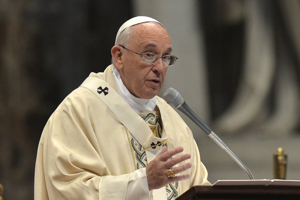 This April 12 photo shows Pope Francis at St Peter's basilica,  leading an Armenian-Rite Mass during which he called the mass killings of Armenians under the Ottoman Empire a "genocide."