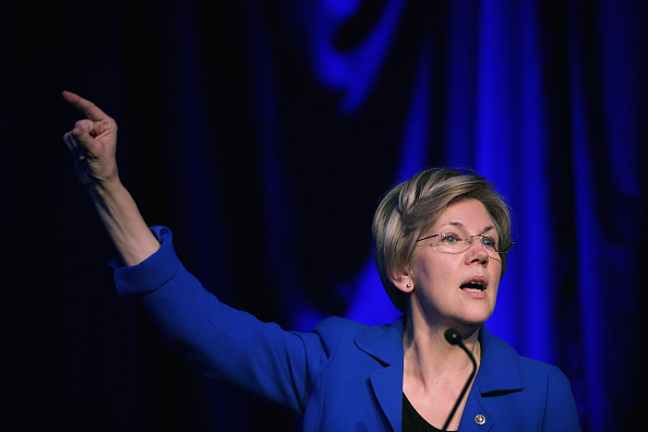 Elizabeth Warren (D-MA) delivers remarks during the Good Jobs Green Jobs National Conference at the Washington Hilton April 13, 2015 in Washington, DC.