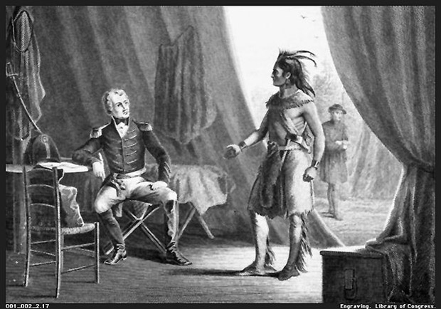 Andrew Jackson and William Weatherford after the Battle of Horseshoe Bend, 1814.