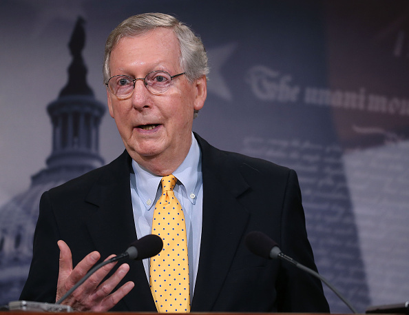 Senate Majority Leader Mitch McConnell (R-KY) speaks to the media during a news conference Aug. 6 n Washington, D.C. 