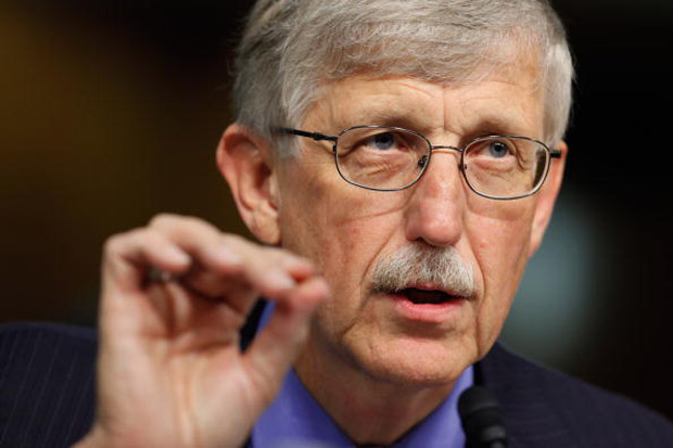 This file photo shows National Institutes of Health Director Francis Collins testifying before the Senate Appropriations Committee's Labor, HHS, Education and Related Agencies Subcommittee  in Washington, D.C.