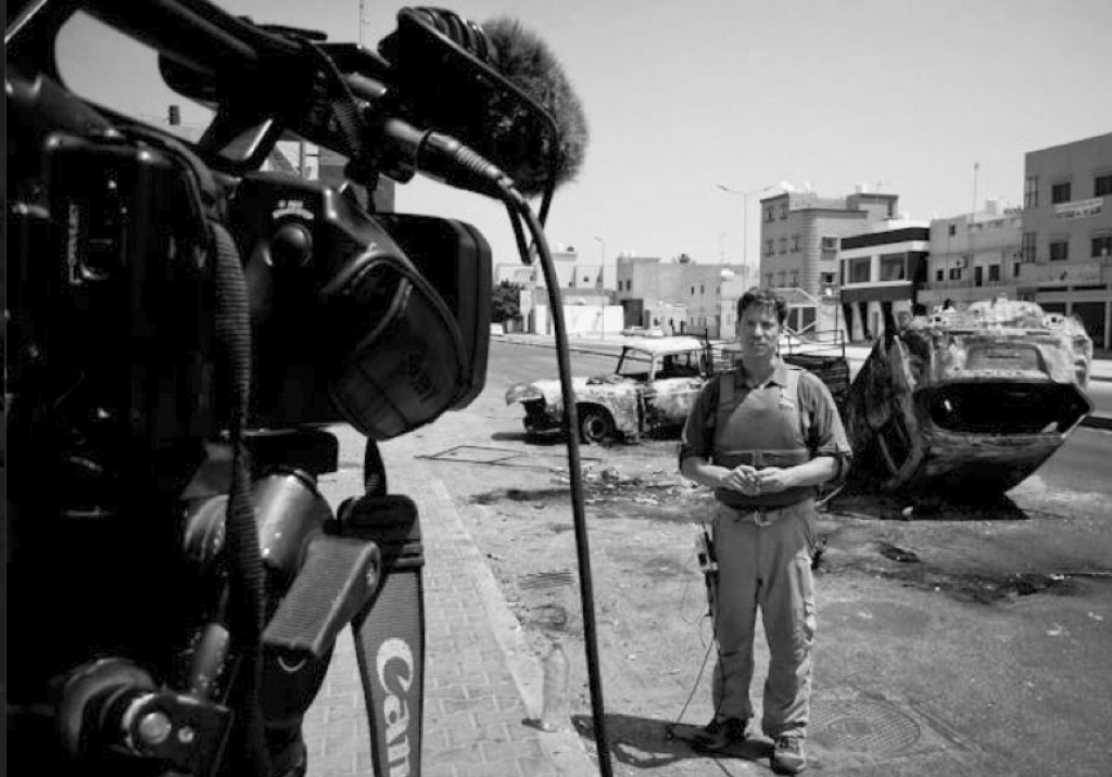 "As anti-government rebels, backed by NATO air strikes, moved across Libya, the front lines shifted by the day, sometimes great distances. Reporters moved with them, moving on or retreating as the battles ebbed and flowed. Here we stopped for a live report." –Richard Engel (Libya, August 2011)