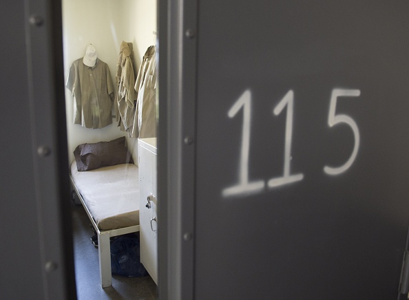 A prison cell is seen through the door window following a tour of the cell block by President Obama at the El Reno Federal Correctional Institution in El Reno, Oklahoma, in July.