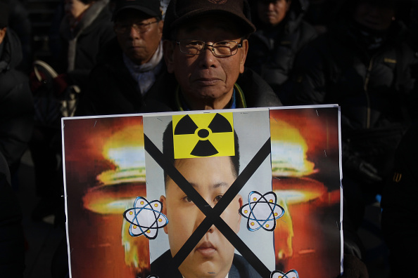South Korean protesters participate in anti-North Korea rally on Thursday in Seoul. 