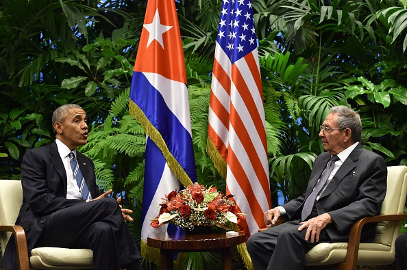 U.S. President Barack Obama and his Cuban counterpart Raul Castro meet March 21 in Havana's Palace of the Revolution for groundbreaking talks on ending the standoff between the two neighbors. Obama, meeting Castro for only the third time for formal talks, was the first U.S. president in Cuba since 1928.