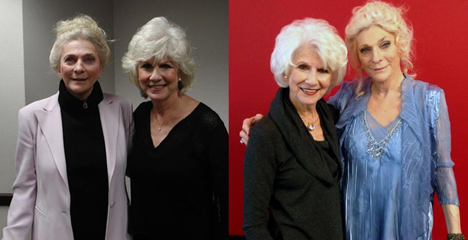 Diane with singer-songwriter Judy Collins in 2003 (left) and 2015 (right).