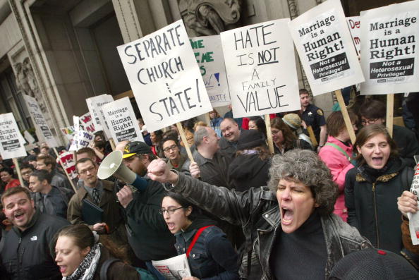 Gay-marriage supporters protest at Chicago City Hall on March 4, 2004. Georgetown Law professor David Cole's new book describes how long, deliberate, citizen-led movements like this one can be the foundation of lasting societal change.