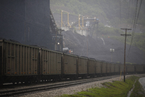 A loaded CSX Transportation coal train sits parked on a spur track at Blackhawk Mining, LLC Spurlock Prep Plant on June 3, 2014 in Printer, Kentucky.