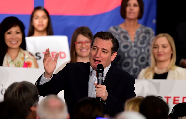 Presidential candidate Sen. Ted Cruz (R-Texas) addresses supporters at a rally in Irvine, California on April 11.
Cruz chipped away at Donald Trump's lead by taking all 13 Colorado delegates at stake in a state Republican convention April 9.
