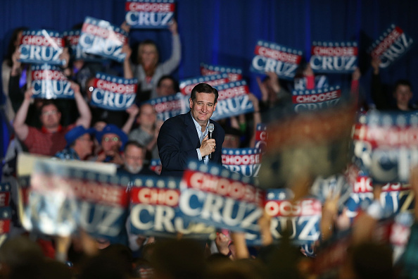 Republican presidential candidate Sen. Ted Cruz (R-TX) speaks during a campaign rally at the Indiana State Fairgrounds on May 2 in Indianapolis, Indiana.