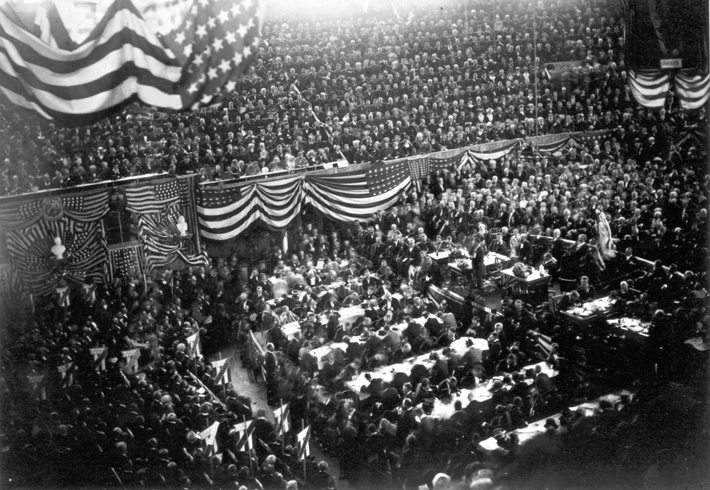 The view inside the 1880 Republican National Convention. 
