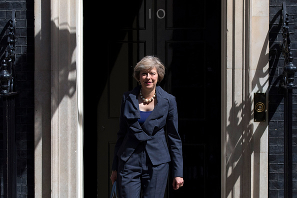 Prime Minister-in-waiting Theresa May leaves after attending a Cabinet meeting at Downing Street on July 12 in London, England.