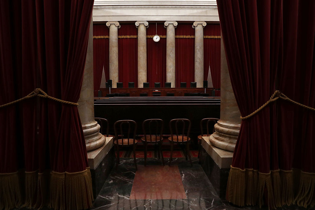 The courtroom of the U.S. Supreme Court  is seen September 30, 2016 in Washington, DC.
