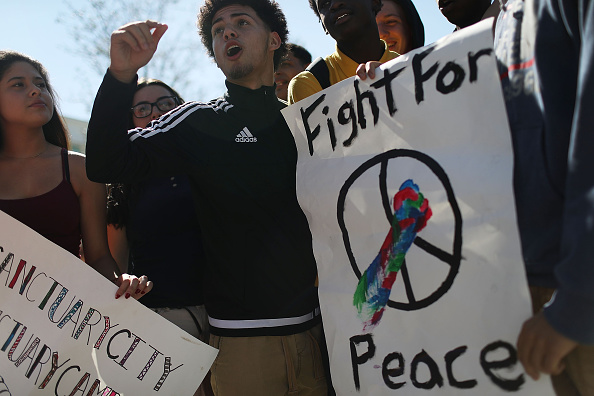 Last month demonstrators in Homestead, Florida, rally in front of Homestead City Hall against President-elect Donald Trump, asking that the city be used as a sanctuary city. Trump has said he will crack down on so-called “sanctuary cities” or cities that don’t cooperate with federal immigration enforcement agents.  