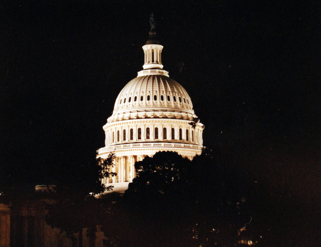 A night view of the Capitol, Washington, D.C. Photographed by PH2 Tom Leary, September 1979 -- the year Diane Rehm began her own program. U.S. Navy Photograph now in the collections of the National Archives. 