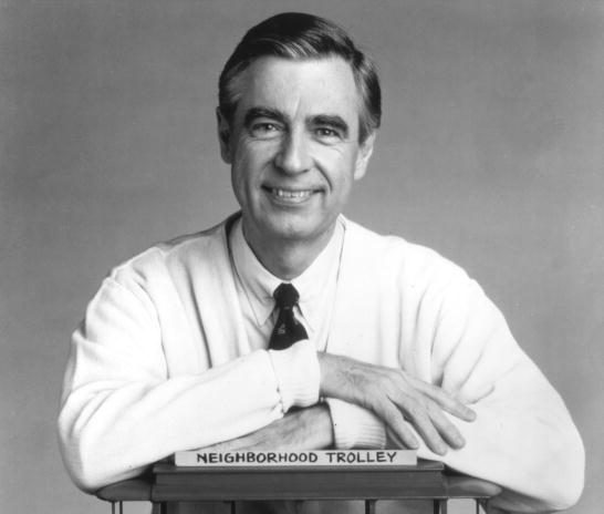 Fred Rogers, the host of the children's television series, "Mister Rogers' Neighborhood," in a promotional portrait from the 1980's. 
