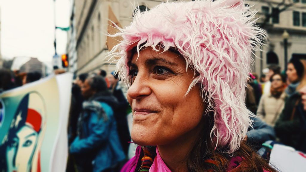 A participant in the Women's March on Washington on Saturday, January 21. 