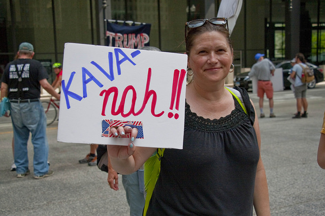 A rally against the nomination of Brett Kavanaugh for the Supreme Court in Chicago, Ill. 