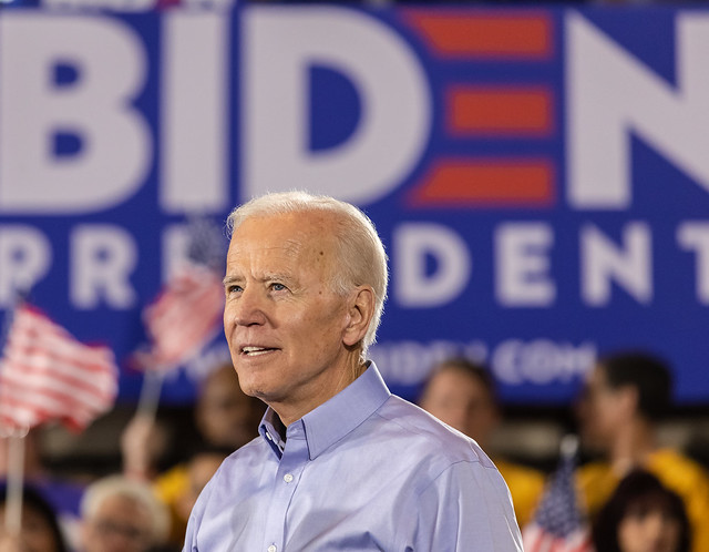 Joe Biden speaks to the crowd at his rally for president in Pittsburgh on April 29, 2019.