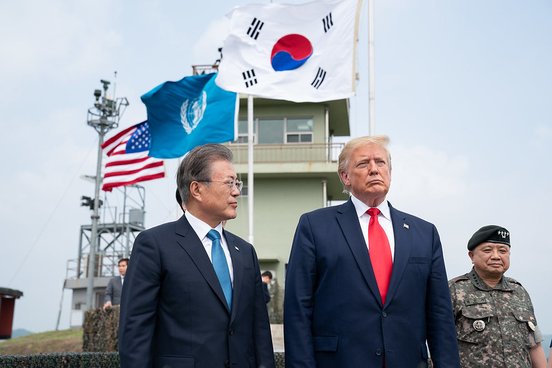 President Trump tours the Korean Demilitarized Zone on June 30, 2019. 