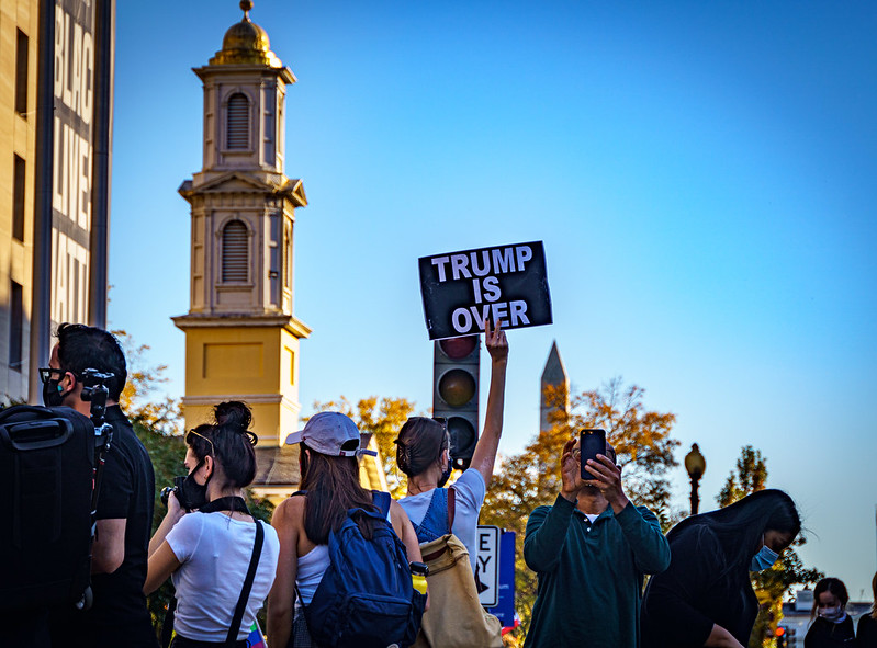 Celebrations are held in Washington, D.C., on November 11, 2020, following the defeat of President Trump. 