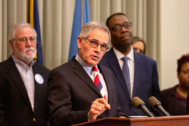 Philadelphia District Attorney Larry Krasner was elected to the position in 2017 and is now facing a tough primary challenge. 