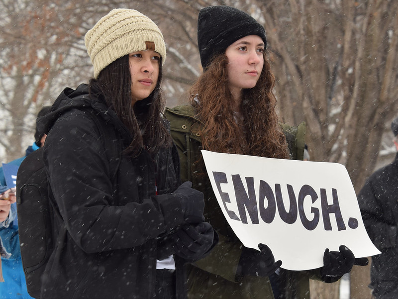 On March 24, 2018, children across the country participated in the "March For Our Lives" rally, calling for an end to gun violence. 