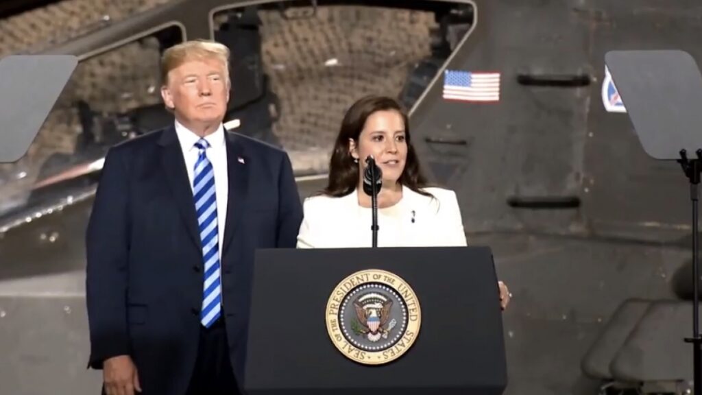 Former President Trump and Congresswoman Elise Stefanik on August 13, 2018. 