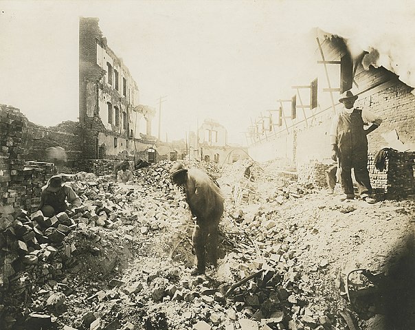 A picture of Greenwood's Gurley Hotel after the 1921 Tulsa Race Massacre.