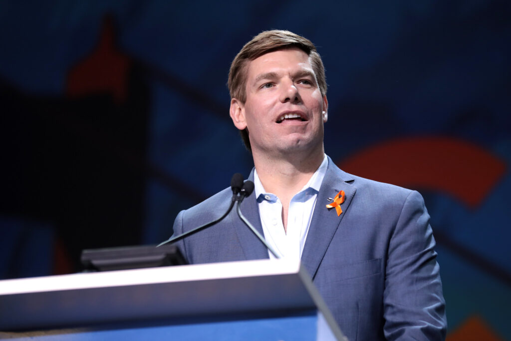 U.S. Rep. Eric Swalwell speaking with attendees at the 2019 California Democratic Party State Convention. An updated version of his book, 
"Endgame: Inside The Impeachments of Donald J. Trump," just came out in paperback. 