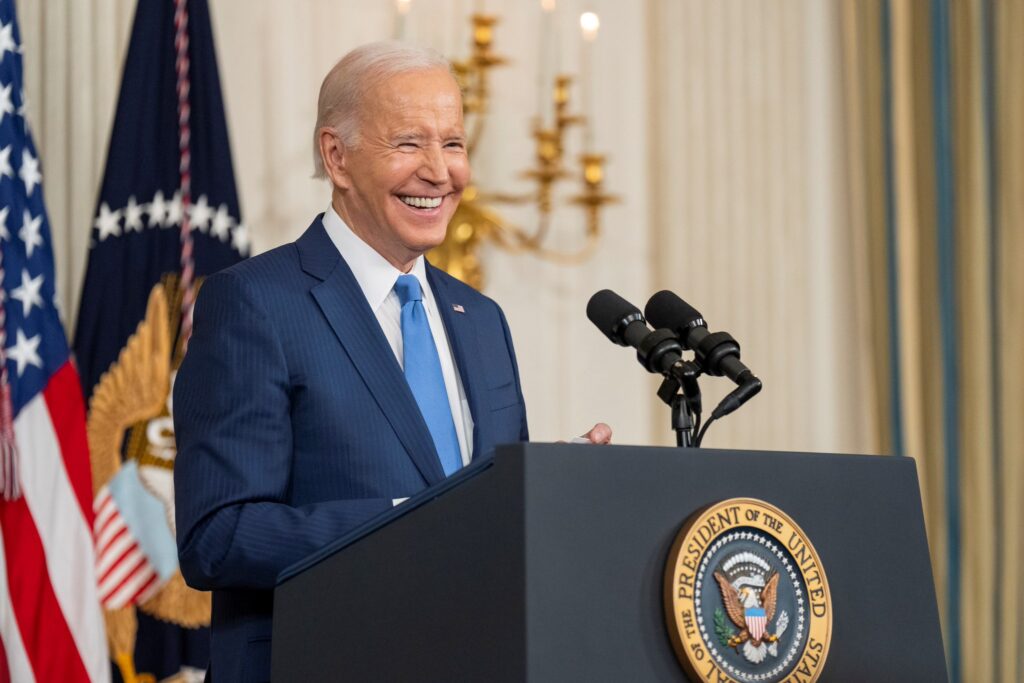 President Joe Biden speaks at a press conference the day after the 2022 midterm elections.