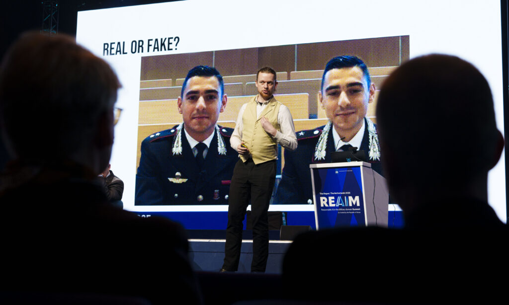 Widespread access to AI technology has made creating deepfakes easier than ever, as demonstrated in this presentation at The Hague last year. 