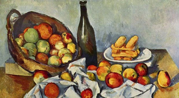 Still life painting by Paul Cézanne. 