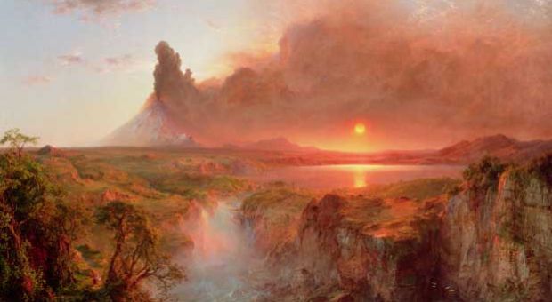 Frederic Edwin Church, Cotopaxi, 1862, oil on canvas, Detroit Institute of Arts, Founders Society Purchase, Robert H. Tannahill Foundation Fund, Gibbs-Williams Fund, Dexter M. Ferry Jr. Fund, Merrill Fund, Beatrice W. Rogers Fund, and Richard A. Manoogian Fund. The Bridgeman Art Library
