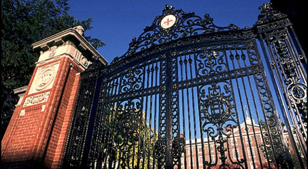 Van Wickle Gates and University Hall at Brown University. In 2003, the university appointed a committee on slavery and justice to investigate the school's historical relationship to slavery and the transatlantic slave trade. 
