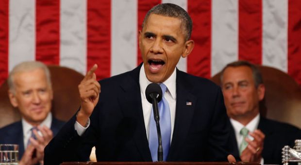 U.S. President Barack Obama delivers his State of the Union speech on Capitol Hill on January 28, 2014 in Washington, D.C. In his fifth State of the Union address, Obama is expected to emphasize on healthcare, economic fairness and new initiatives designed to stimulate the U.S. economy with bipartisan cooperation. 
