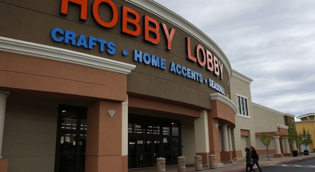 Customers enter a Hobby Lobby store on March 25, 2014 in Antioch, California. The U.S. Supreme Court is hearing arguments from crafts store chain Hobby Lobby about the Affordable Healthcare Act's contraceptive mandate and how it violates the religious freedom of the company and its owners. 