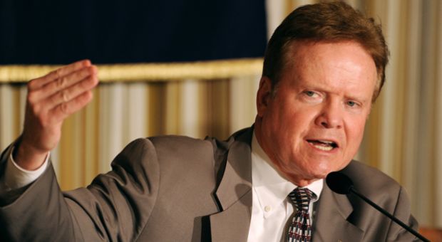 US Senator and Chairman of the East Asia and Pacific Affairs Subcommittee Jim Webb answers a question during his press conference on North Korea and East Asia and Pacific affairs issues at the Foreign Correspondents' Club in Tokyo on April 5, 2012. 