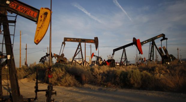 Pump jacks and wells are seen in an oil field on the Monterey Shale formation where gas and oil extraction using hydraulic fracturing, or fracking, is on the verge of a boom near McKittrick, California.