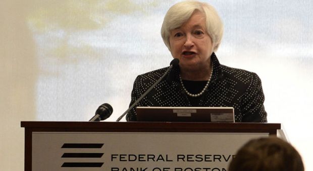 Federal Reserve Chairman Janet L. Yellen speaks at the Federal Reserve Bank of Boston on October 17, 2014 in Boston, Massachusetts. Yellen spoke about the economy, student loan debt and her concern for income inequality among Americans, which is near its highest level in 100 years.  
