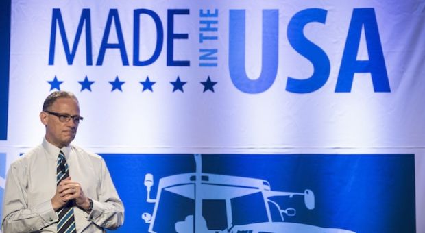 US Export-Import Bank Chairman and President Fred Hochberg pauses while speaking during the US Export-Import Bank's annual conference April 4, 2013 in Washington, D.C. 