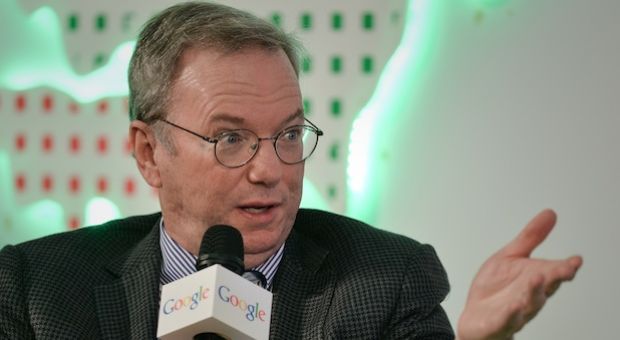 Google Chairman Eric Schmidt speaks at the Chinese University in Hong Kong on November 4, 2013. 