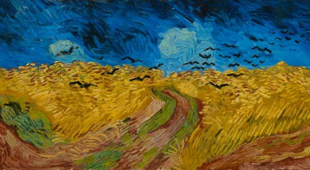 Vincent van Gogh's Wheat Field With Crows. 